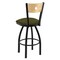 Holland Bar Stool Co 25" Swivel Counter Stool, Black Wrinkle, Nat Back, Graph Parrot Seat 83025BWNatMplB015 - alternate 3